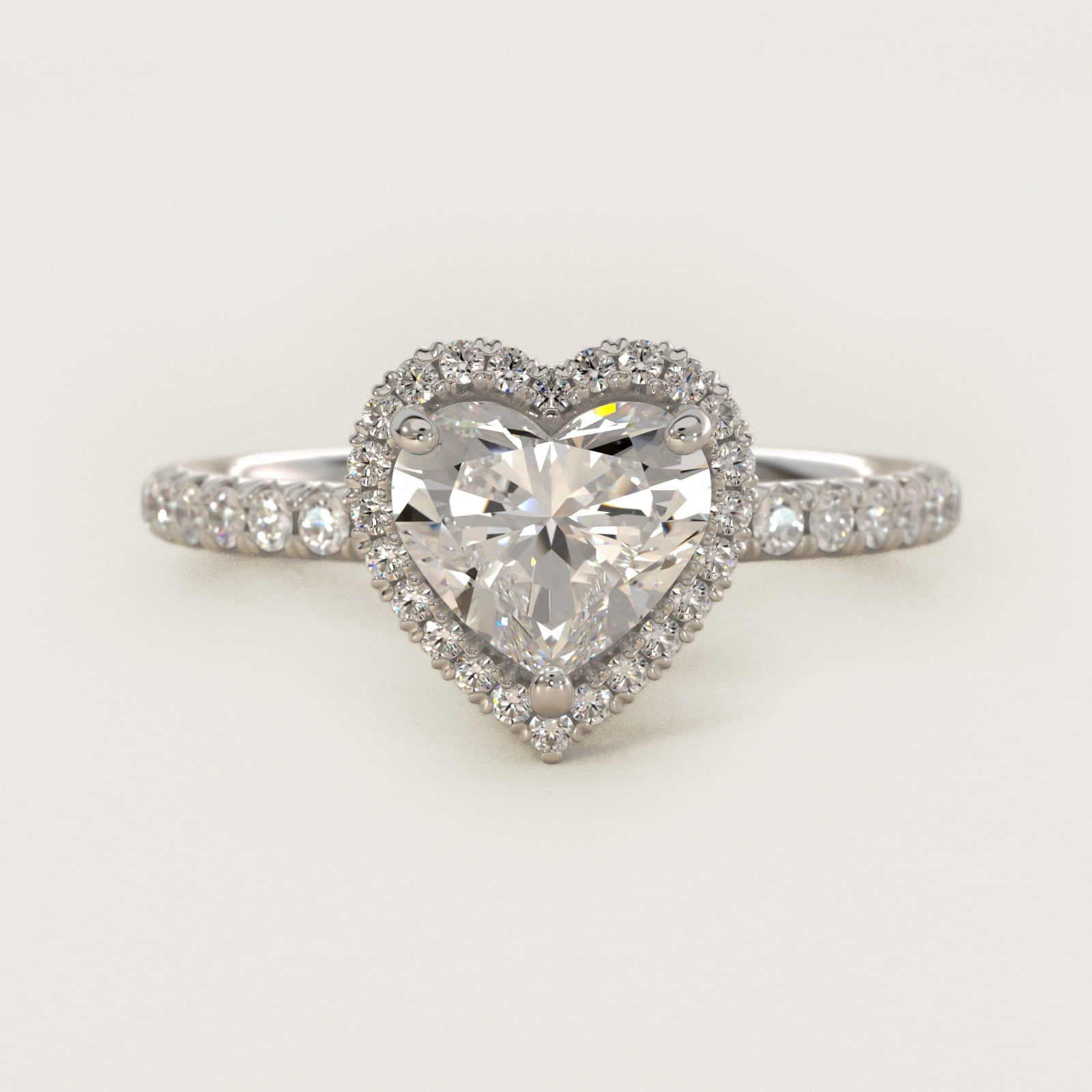 Blue Nile Studio Imperial Micropav? Diamond Engagement Ring in Platinum (3/8 ct. tw.) - Heart Center