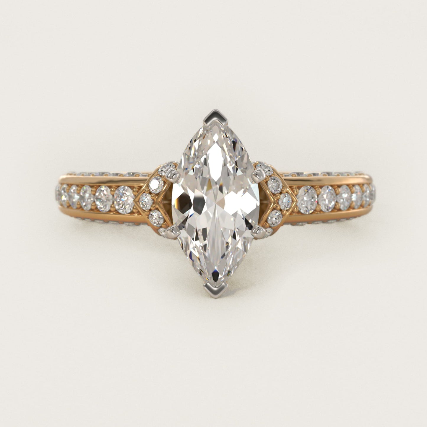 Blue Nile Studio Imperial MicropavŽ Diamond Engagement Ring in 14K Yellow Gold (3/8 ct. tw.) - Marquise Center