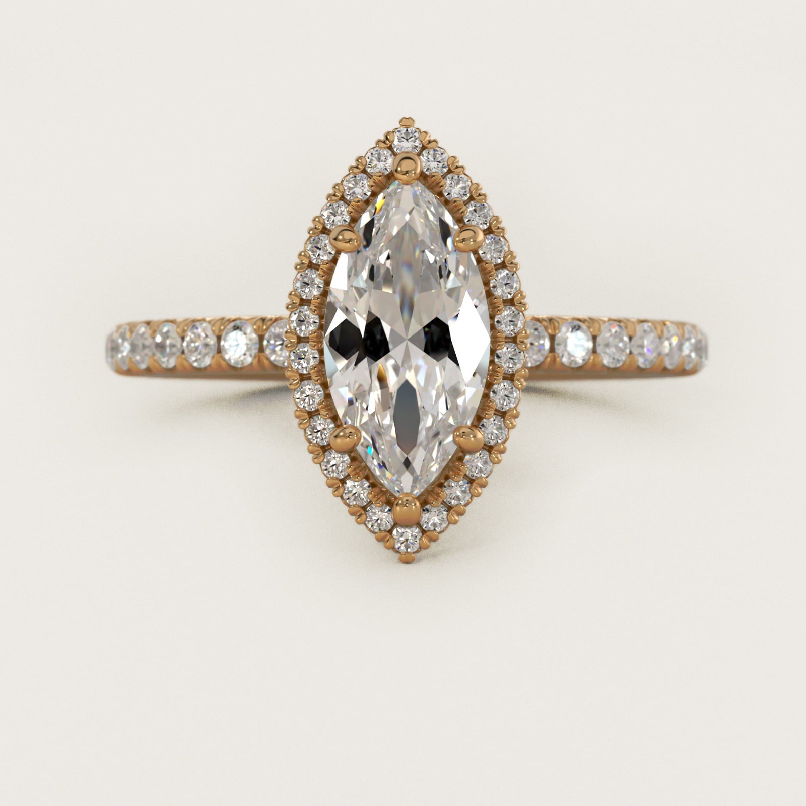 Blue Nile Studio Heiress Halo Diamond Engagement Ring in 14K Yellow Gold - Marquise Center