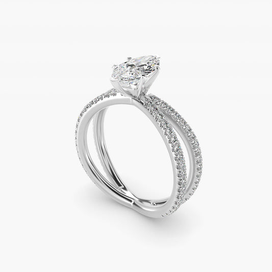 Blue Nile Studio Empress Diamond Engagement Ring in Platinum (1/3 ct. tw.) - Marquise Center