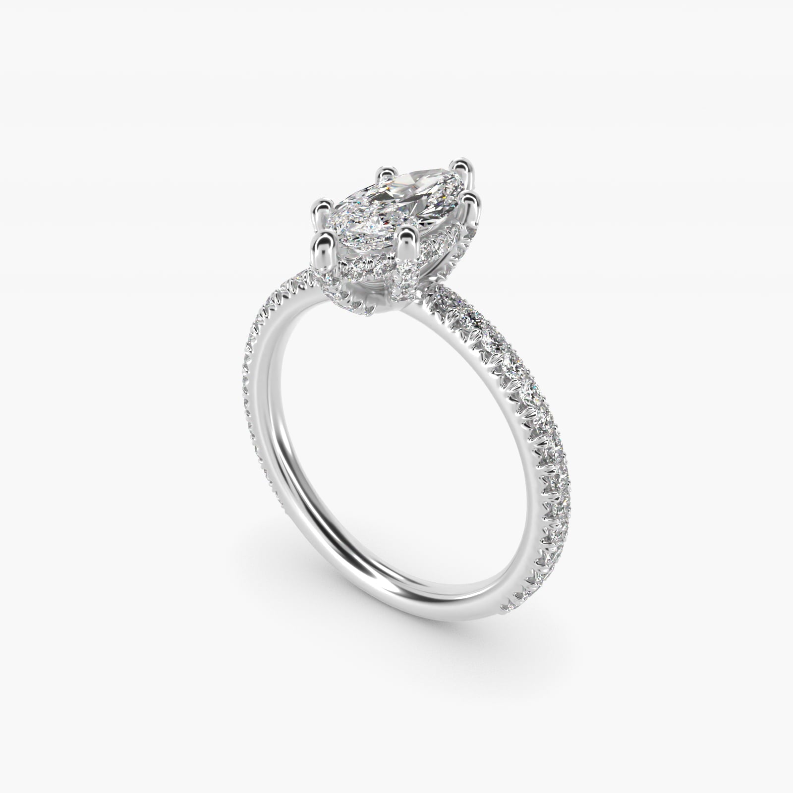 Blue Nile Studio Imperial Micropav? Diamond Engagement Ring in Platinum (3/8 ct. tw.) - Marquise Center