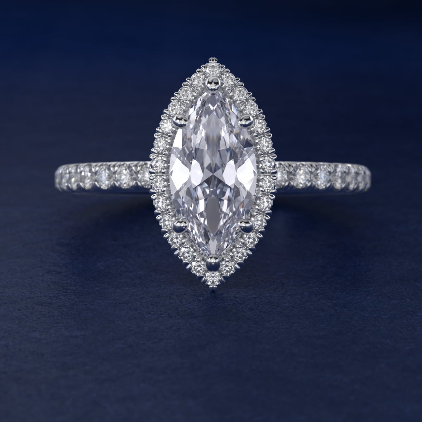 Blue Nile Studio Heiress Halo Diamond Engagement Ring in Platinum (3/8 ct. tw.) - Marquise Center