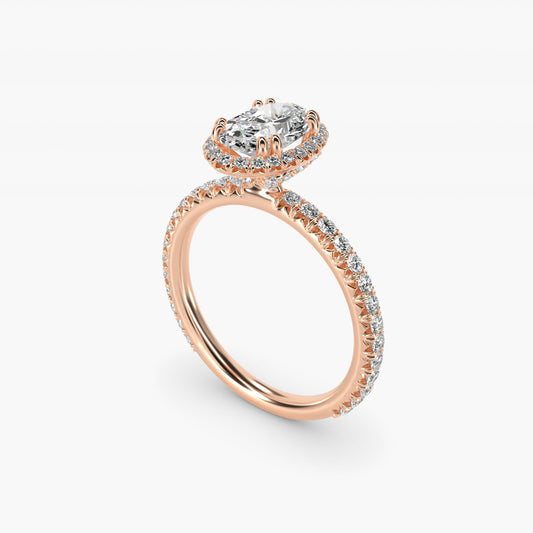 Blue Nile Studio Heiress Halo Diamond Engagement Ring in 18k Rose Gold - Oval Center