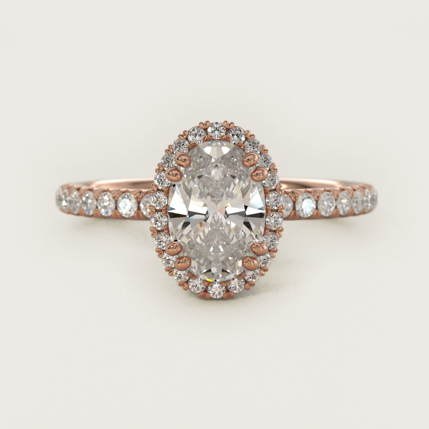 Blue Nile Studio Heiress Halo Diamond Engagement Ring in 14k Rose Gold - Oval Center