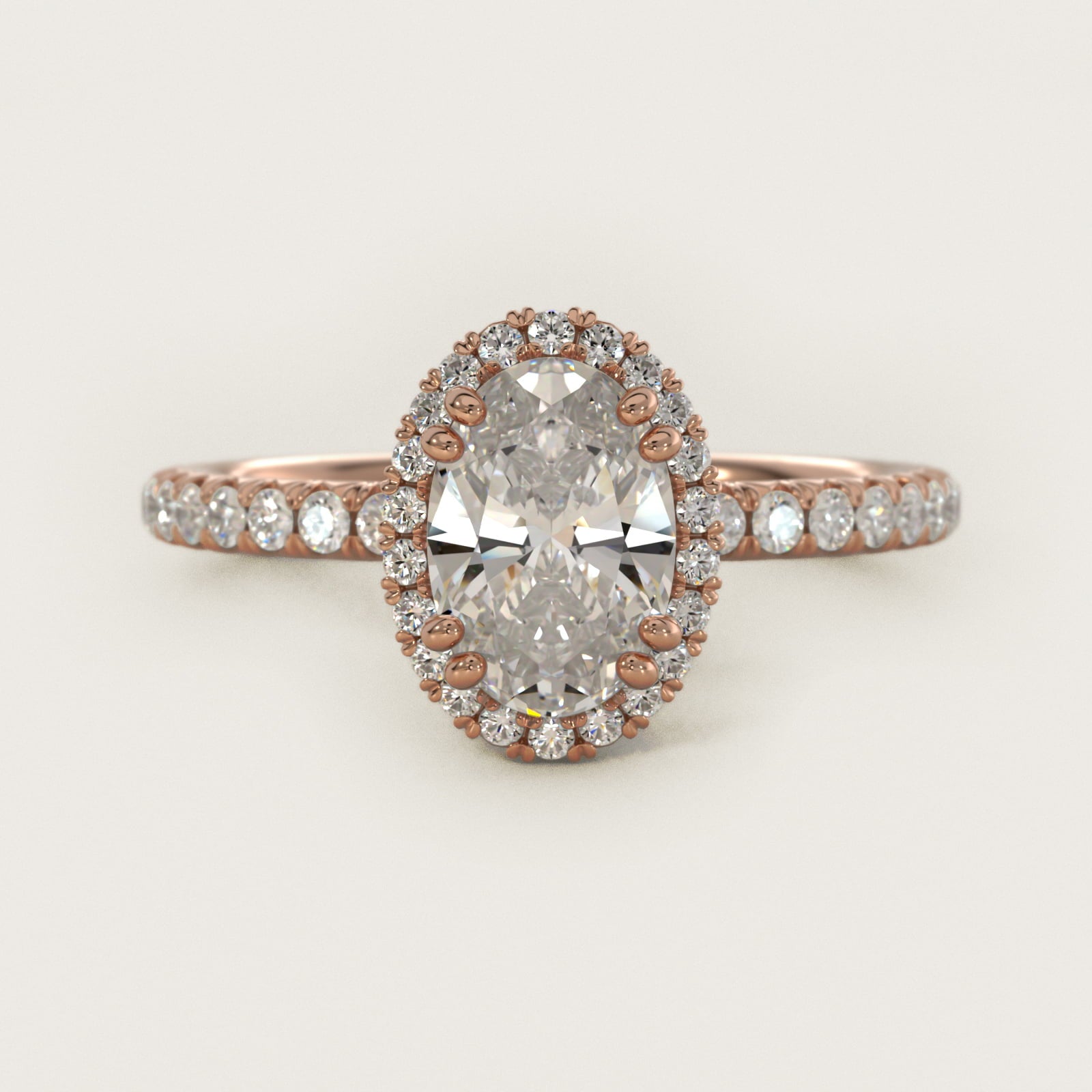 Blue Nile Studio Heiress Halo Diamond Engagement Ring in 14k Rose Gold - Oval Center