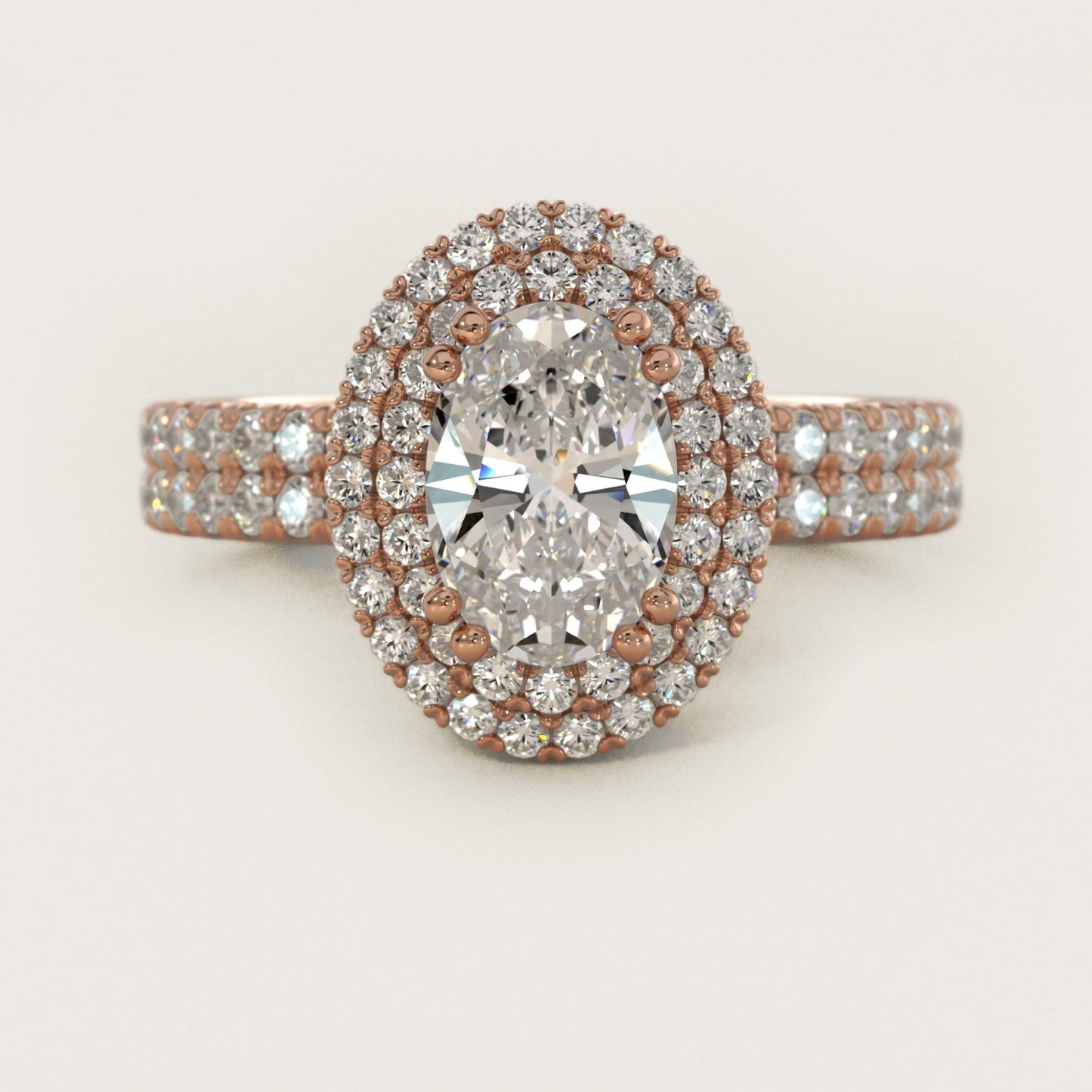 Blue Nile Studio Imperial Micropav? Diamond Engagement Ring in 18k Rose Gold (3/8 ct. tw.) - Oval Center