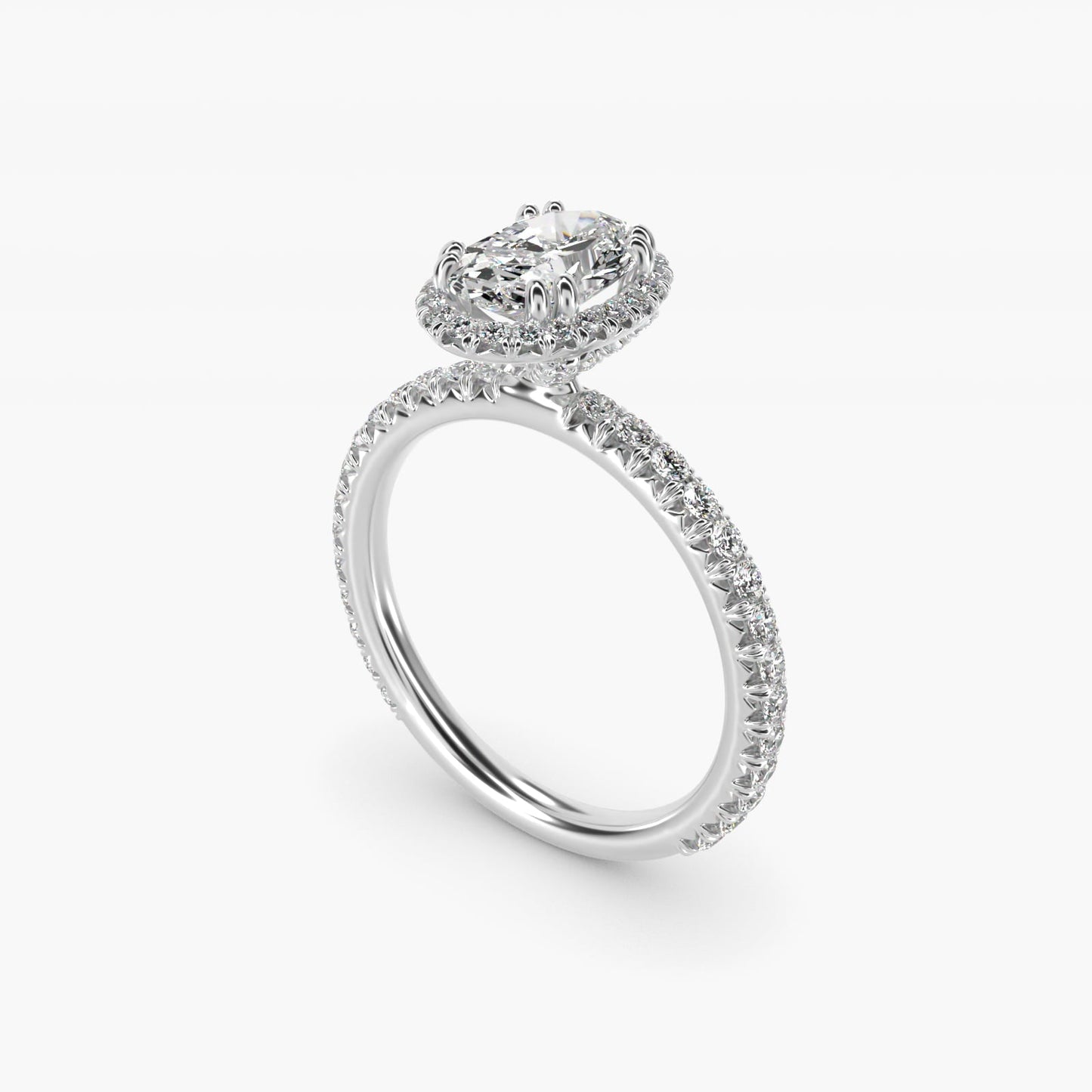 Blue Nile Studio Imperial Micropav? Diamond Engagement Ring in 18k White Gold (3/8 ct. tw.) - Oval Center