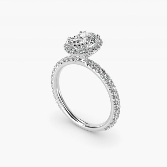 Blue Nile Studio Imperial Micropav? Diamond Engagement Ring in 18k White Gold (3/8 ct. tw.) - Oval Center