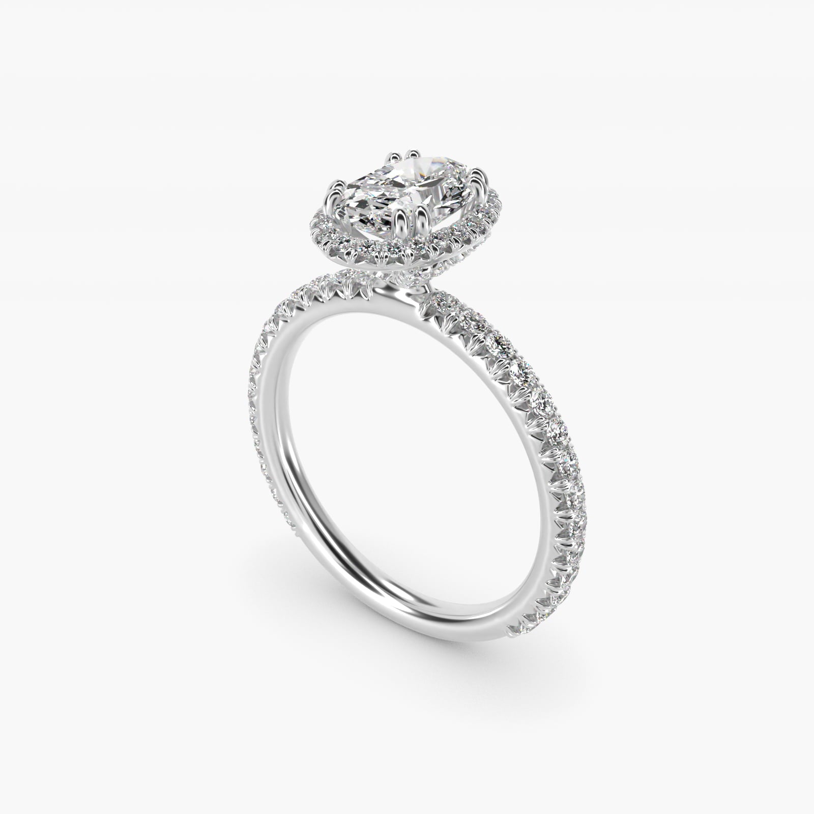 Blue Nile Studio Heiress Halo Diamond Engagement Ring in 18k White Gold - Oval Center