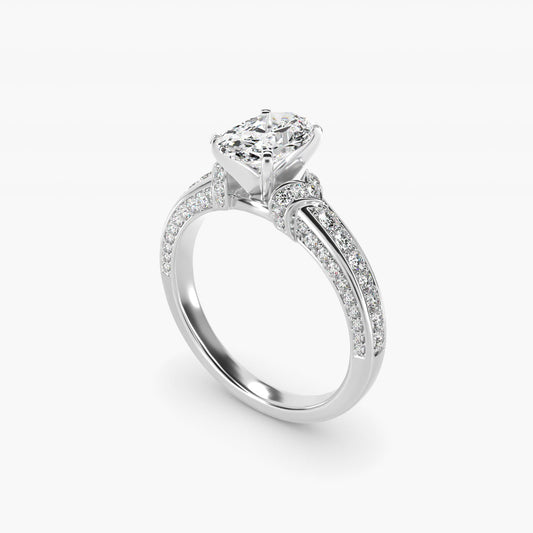 Blue Nile Studio Imperial MicropavŽ Diamond Engagement Ring in 14k White Gold (3/8 ct. tw.) - Oval Center