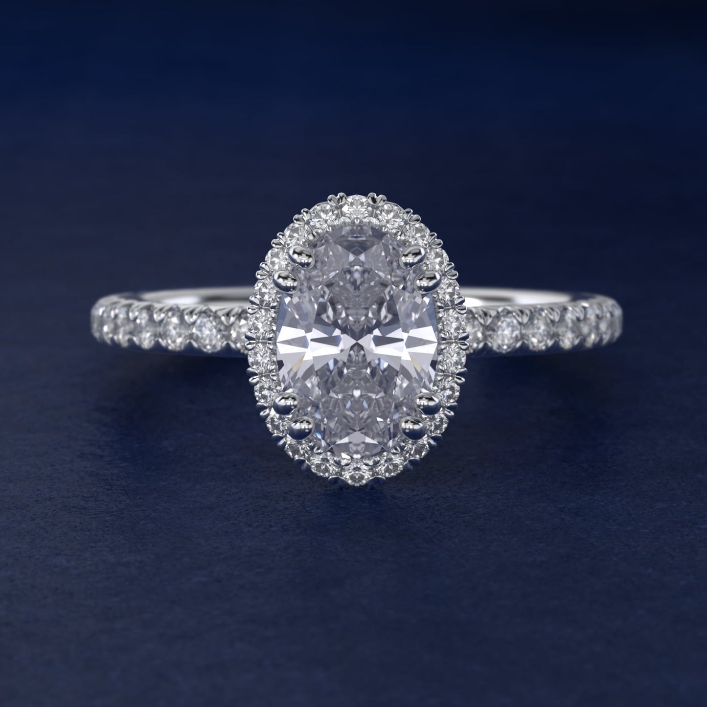Blue Nile Studio Heiress Halo Diamond Engagement Ring in 14K White Gold - Oval Center