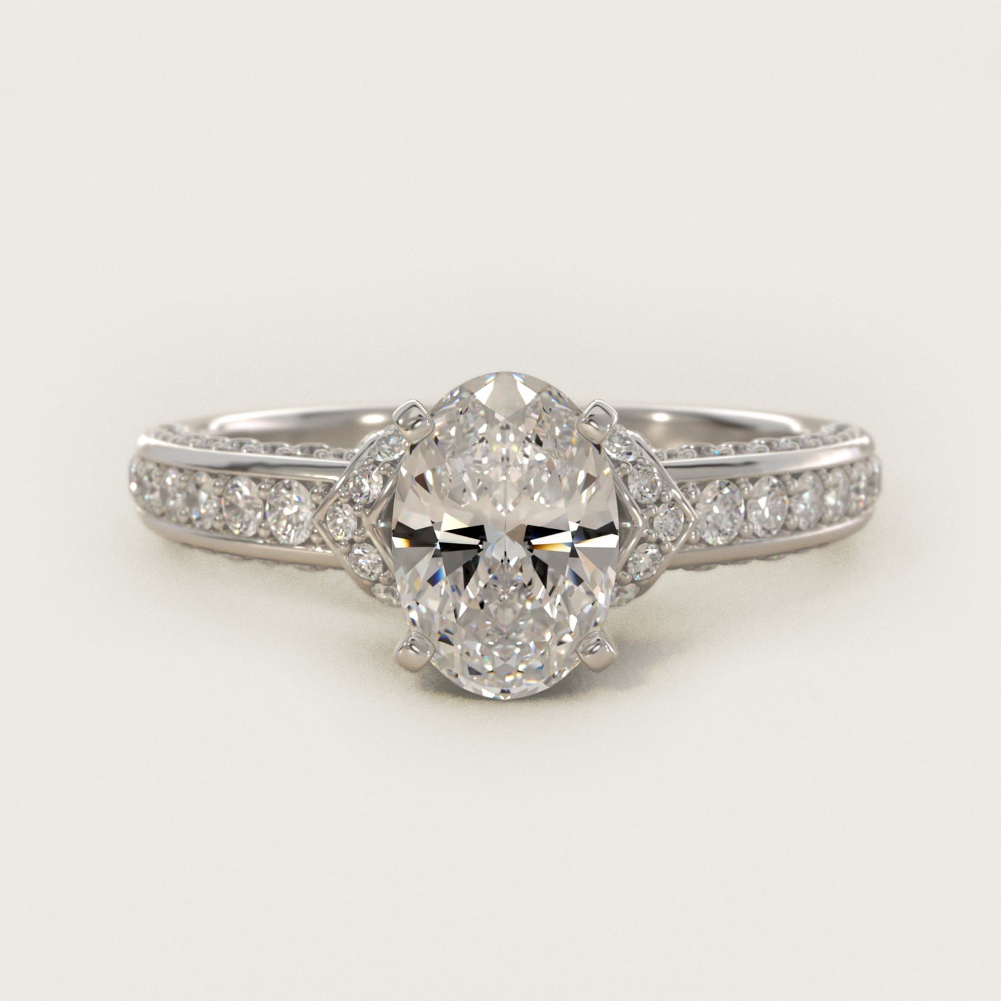 Blue Nile Studio Imperial MicropavŽ Diamond Engagement Ring in 14k White Gold (3/8 ct. tw.) - Oval Center