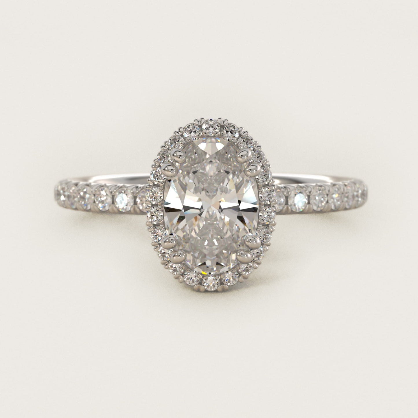 Blue Nile Studio Heiress Halo Diamond Engagement Ring in 14K White Gold - Oval Center