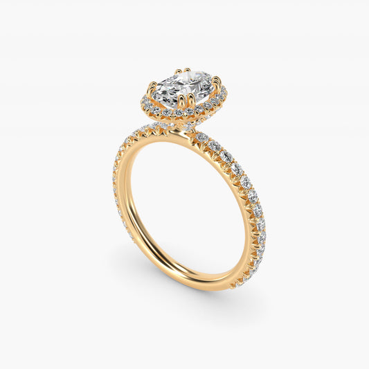 Blue Nile Studio Heiress Halo Diamond Engagement Ring in 14K Yellow Gold - Oval Center