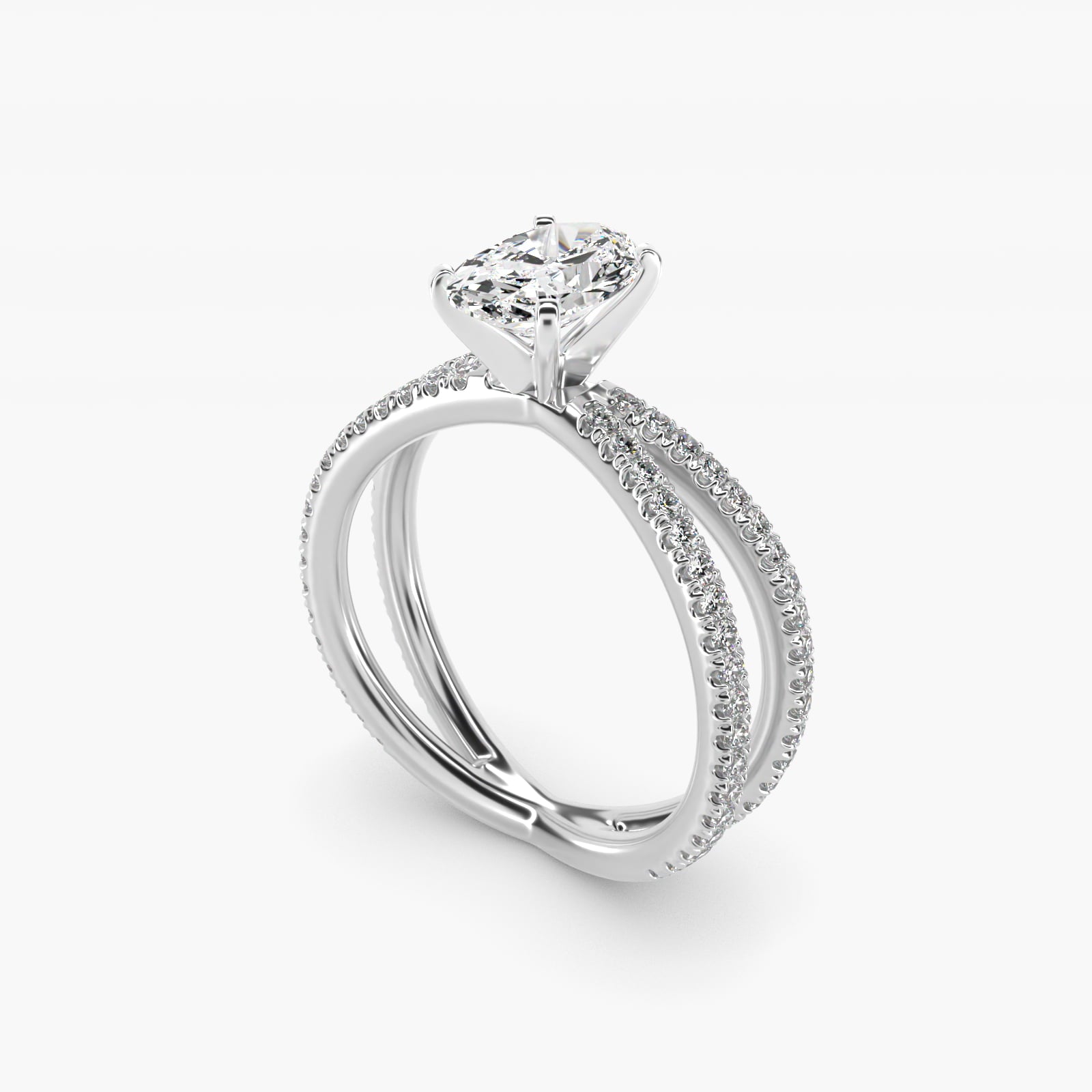 Blue Nile Studio Empress Diamond Engagement Ring in Platinum (1/3 ct. tw.) - Oval Center