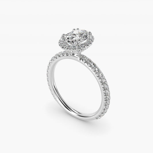 Blue Nile Studio Heiress Halo Diamond Engagement Ring in Platinum (3/8 ct. tw.) - Oval Center