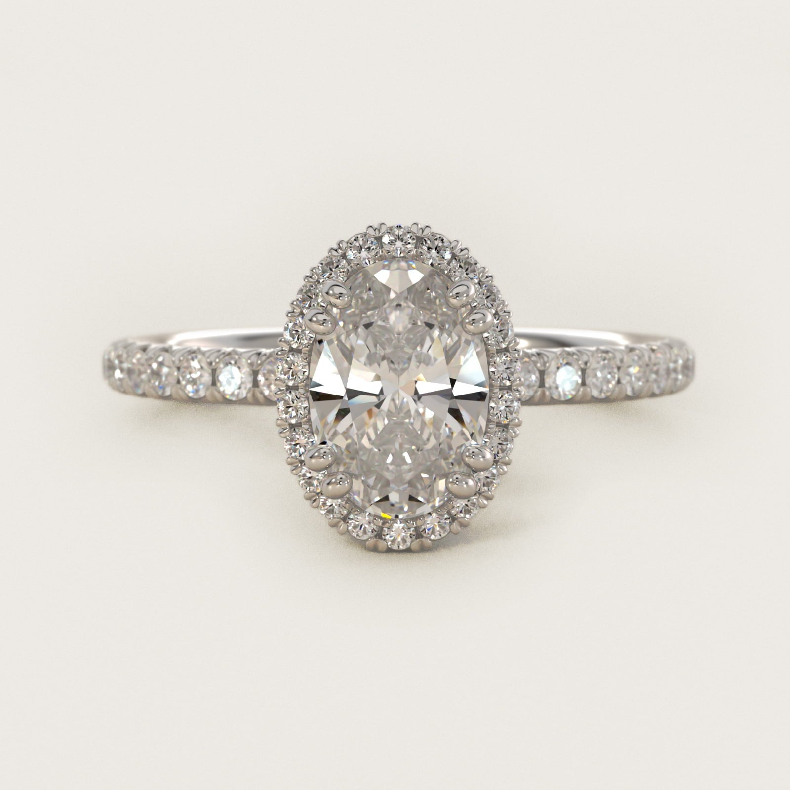 Blue Nile Studio Imperial Micropav? Diamond Engagement Ring in Platinum (3/8 ct. tw.) - Oval Center