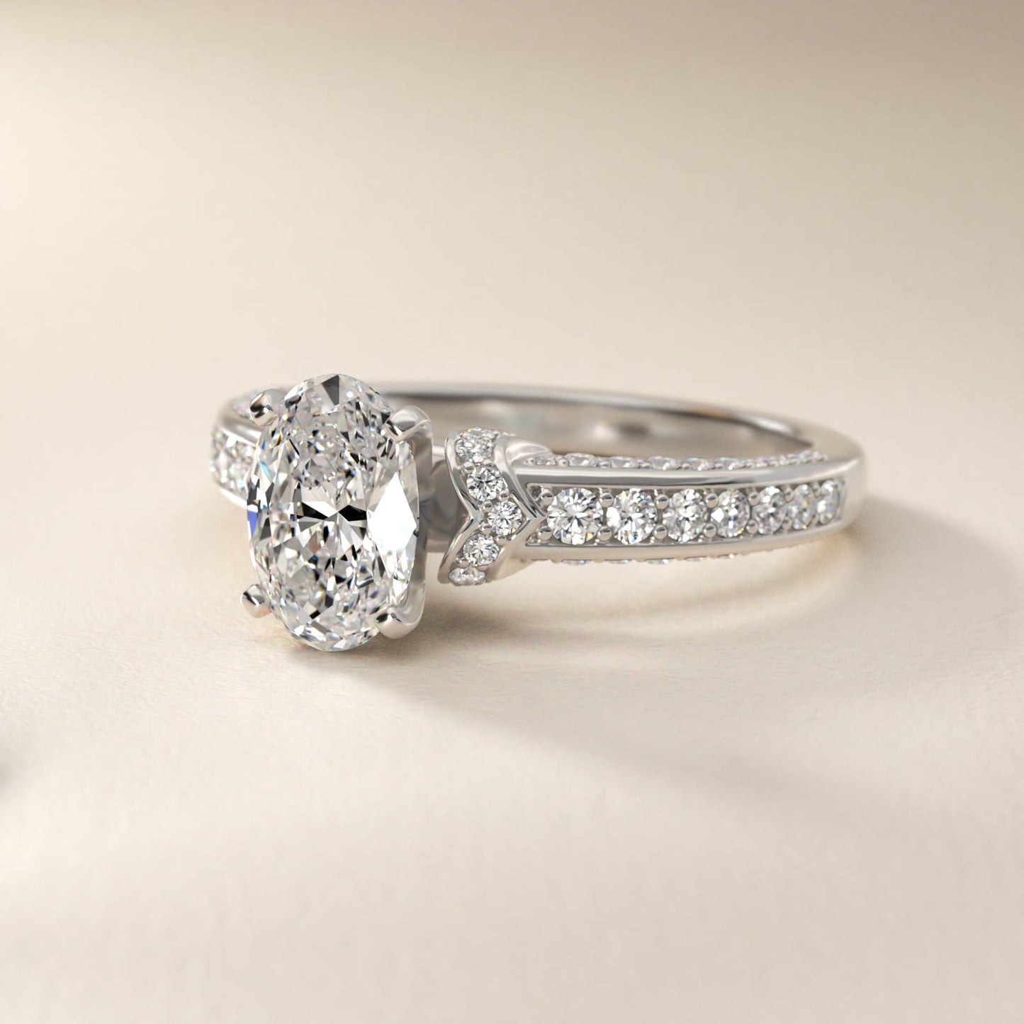 Blue Nile Studio Imperial Micropav? Diamond Engagement Ring in Platinum (3/8 ct. tw.) - Oval Center