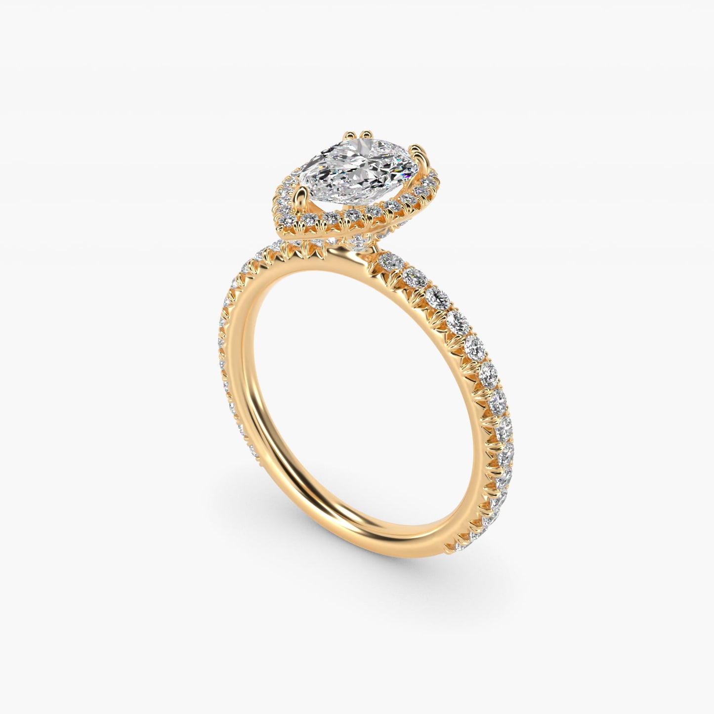 Blue Nile Studio Heiress Halo Diamond Engagement Ring in 14K Yellow Gold - Pear Center