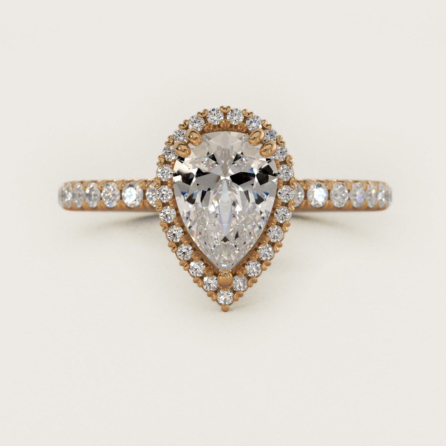 Blue Nile Studio Heiress Halo Diamond Engagement Ring in 14K Yellow Gold - Pear Center