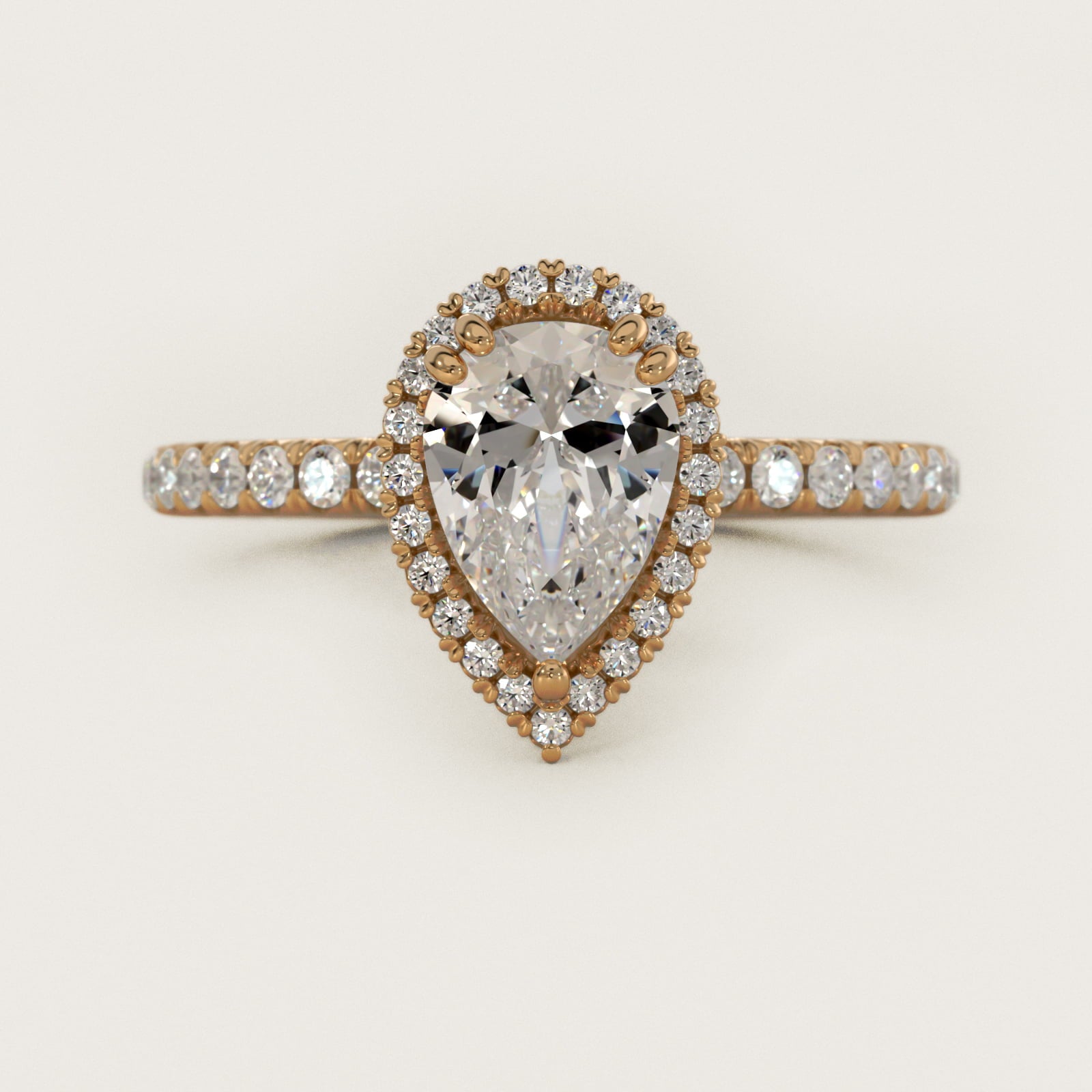 Blue Nile Studio Heiress Halo Diamond Engagement Ring in 14K Yellow Gold - Pear Center