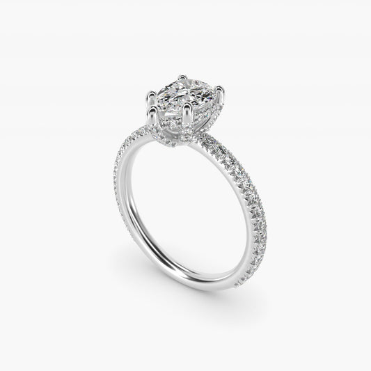 Blue Nile Studio Imperial Micropav? Diamond Engagement Ring in Platinum (3/8 ct. tw.) - Pear Center