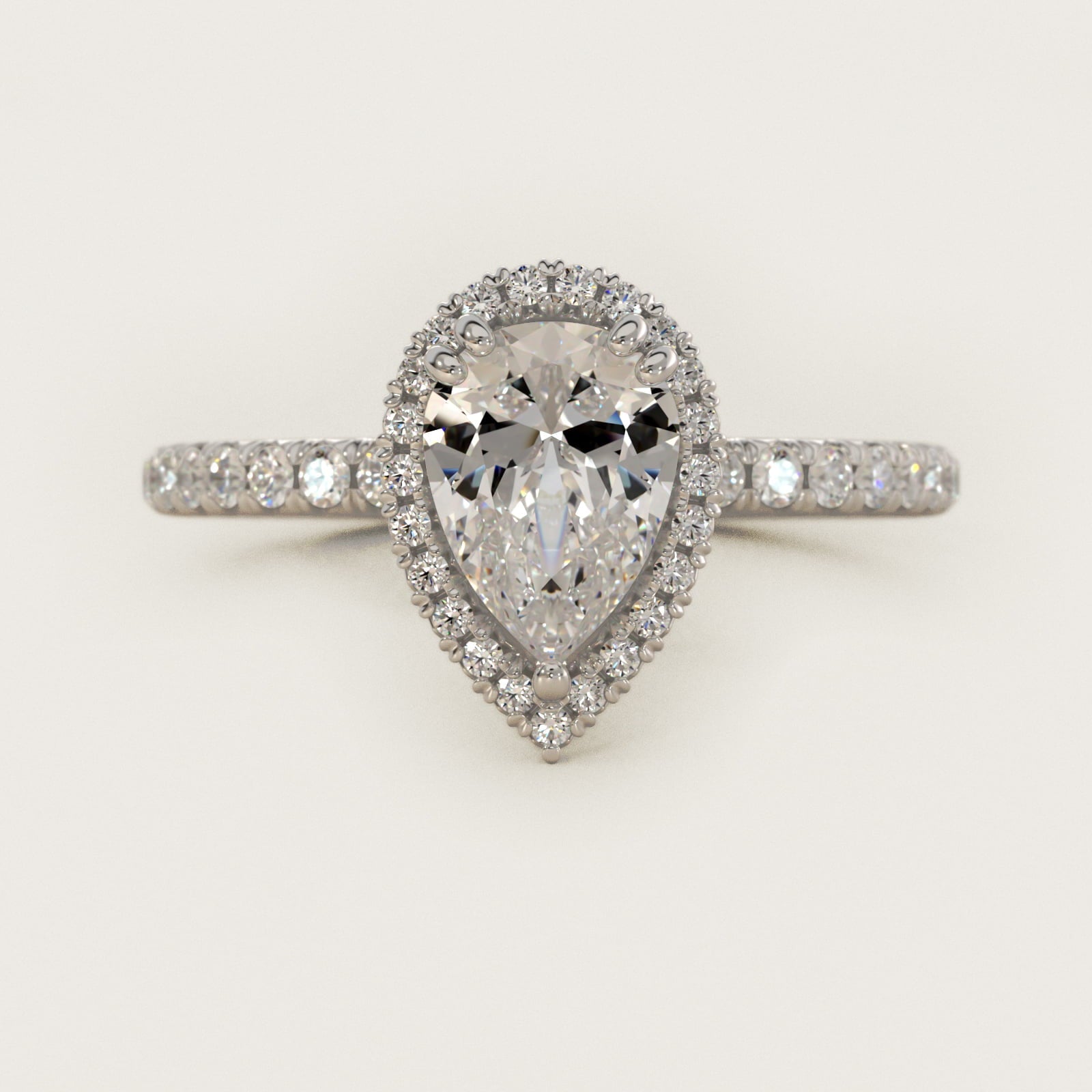 Blue Nile Studio Imperial Micropav? Diamond Engagement Ring in Platinum (3/8 ct. tw.) - Pear Center