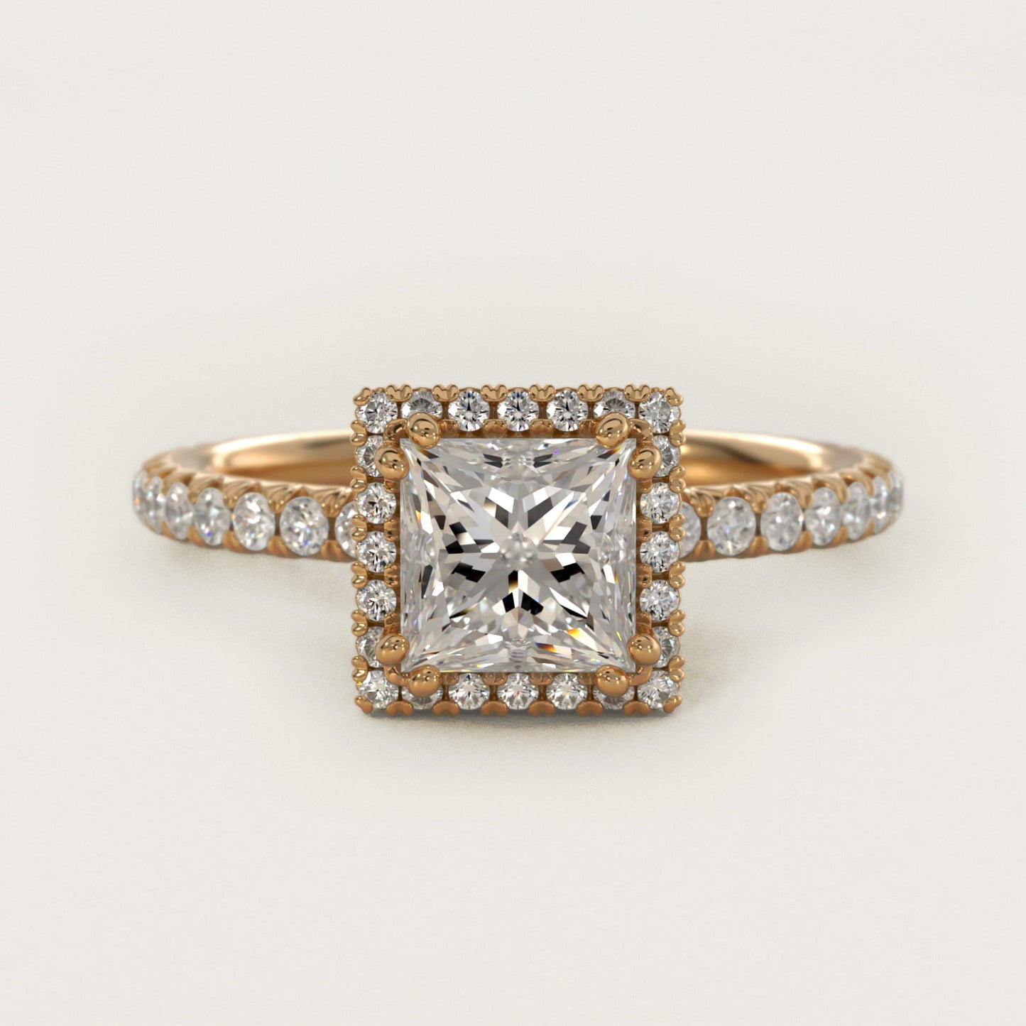 Blue Nile Studio Heiress Halo Diamond Engagement Ring in 18k Yellow Gold - Princess Center