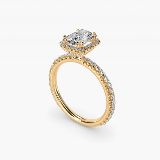 Blue Nile Studio Imperial Micropav? Diamond Engagement Ring in 18k Yellow Gold (3/8 ct. tw.) - Radiant Center