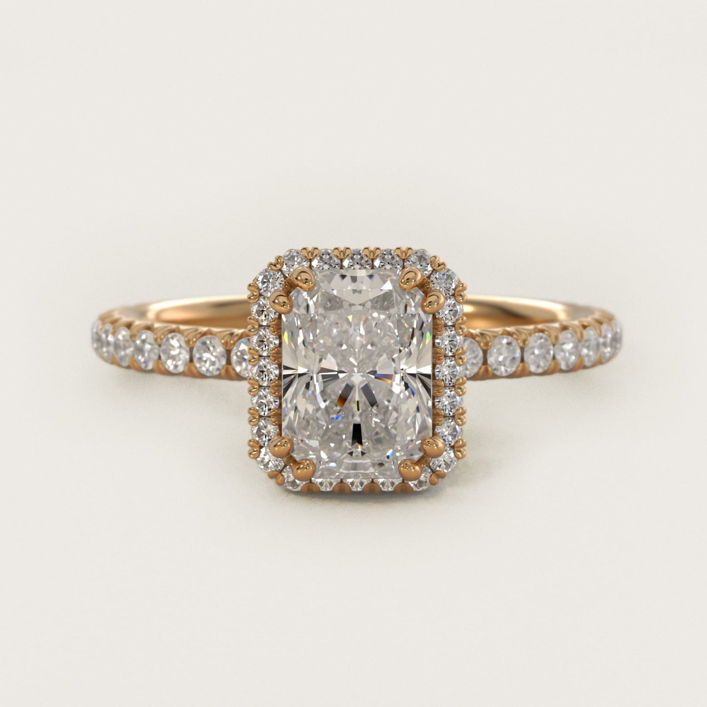 Blue Nile Studio Heiress Halo Diamond Engagement Ring in 14K Yellow Gold - Radiant Center