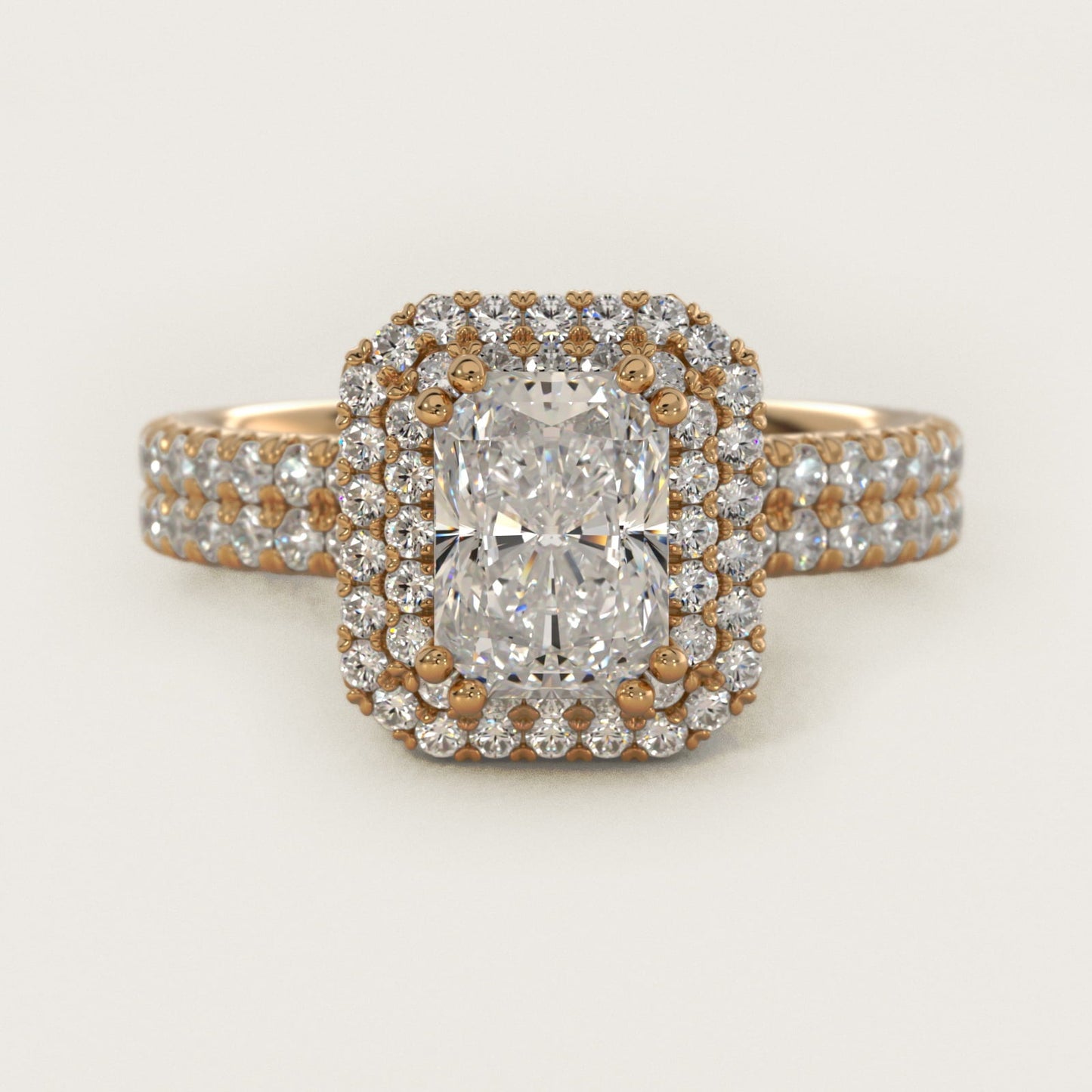 Blue Nile Studio Imperial Micropav? Diamond Engagement Ring in 18k Yellow Gold (3/8 ct. tw.) - Radiant Center