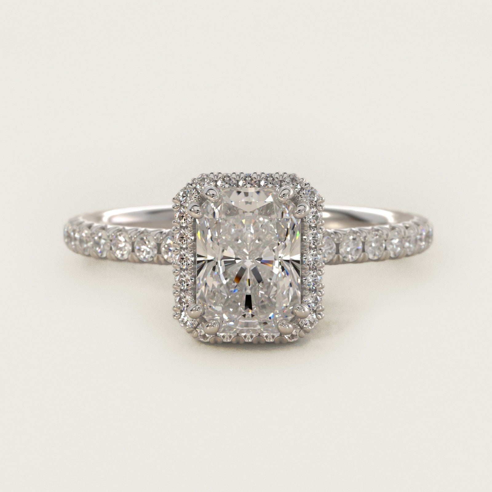 Blue Nile Studio Imperial Micropav? Diamond Engagement Ring in Platinum (3/8 ct. tw.) - Radiant Center