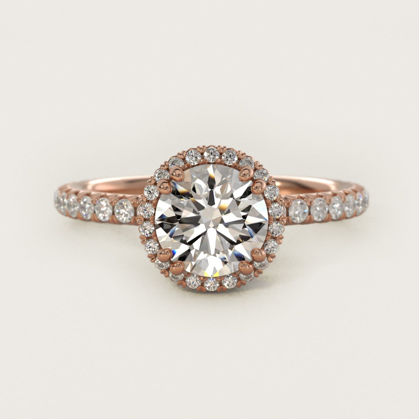 Blue Nile Studio Heiress Halo Diamond Engagement Ring in 18k Rose Gold - Round Center
