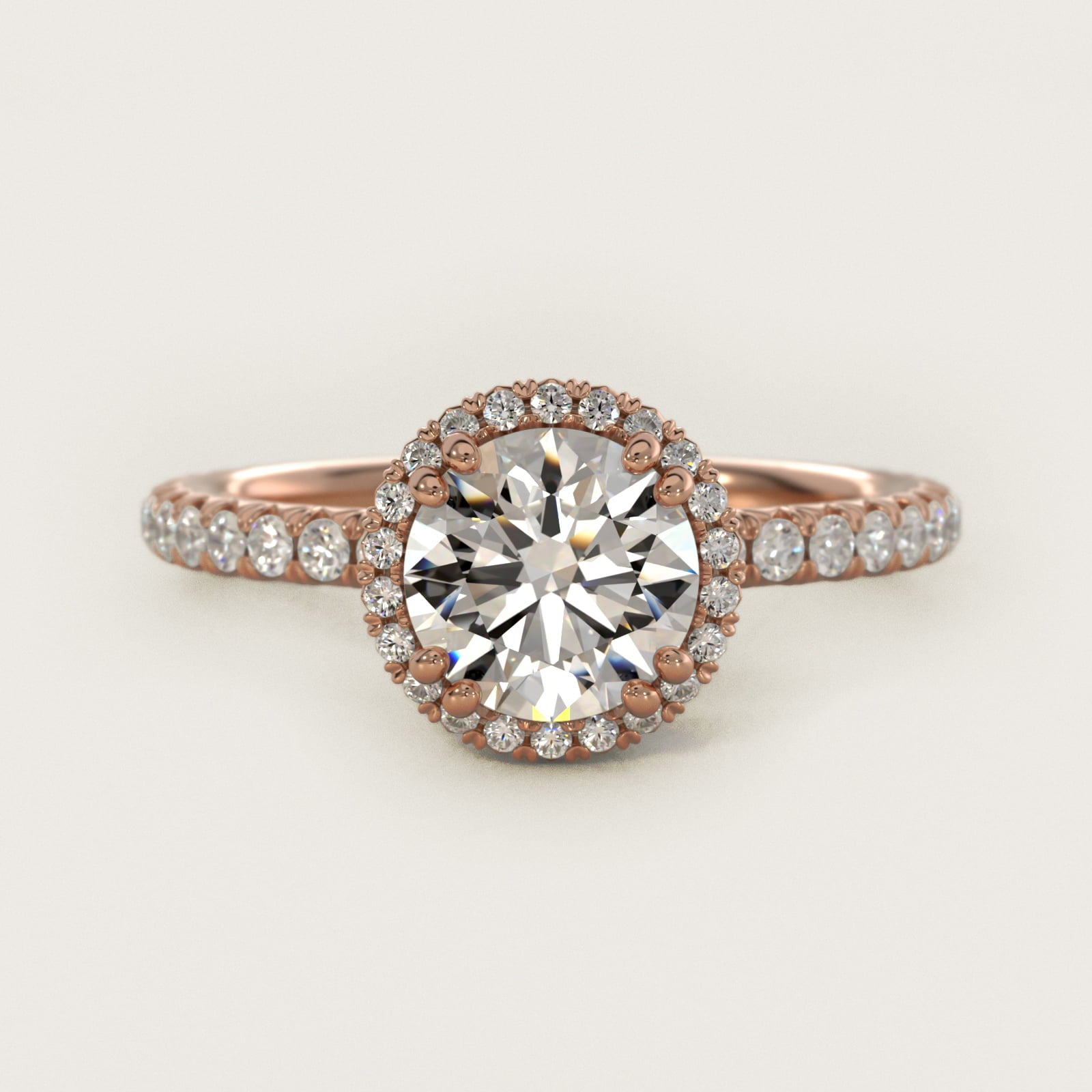 Blue Nile Studio Heiress Halo Diamond Engagement Ring in 14k Rose Gold - Round Center