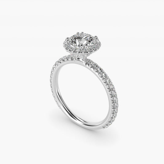 Blue Nile Studio Heiress Halo Diamond Engagement Ring in 14K White Gold - Round Center