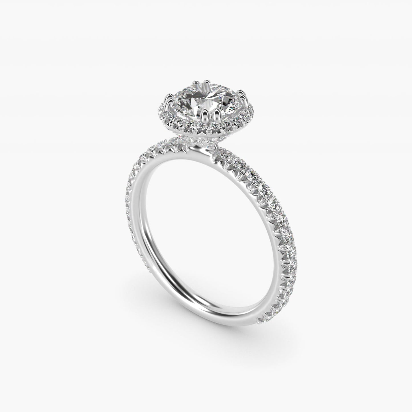 Blue Nile Studio Imperial Micropav? Diamond Engagement Ring in 18k White Gold (3/8 ct. tw.) - Round Center