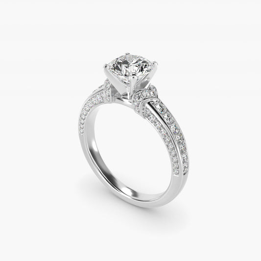Blue Nile Studio Imperial MicropavŽ Diamond Engagement Ring in 14k White Gold (3/8 ct. tw.) - Round Center