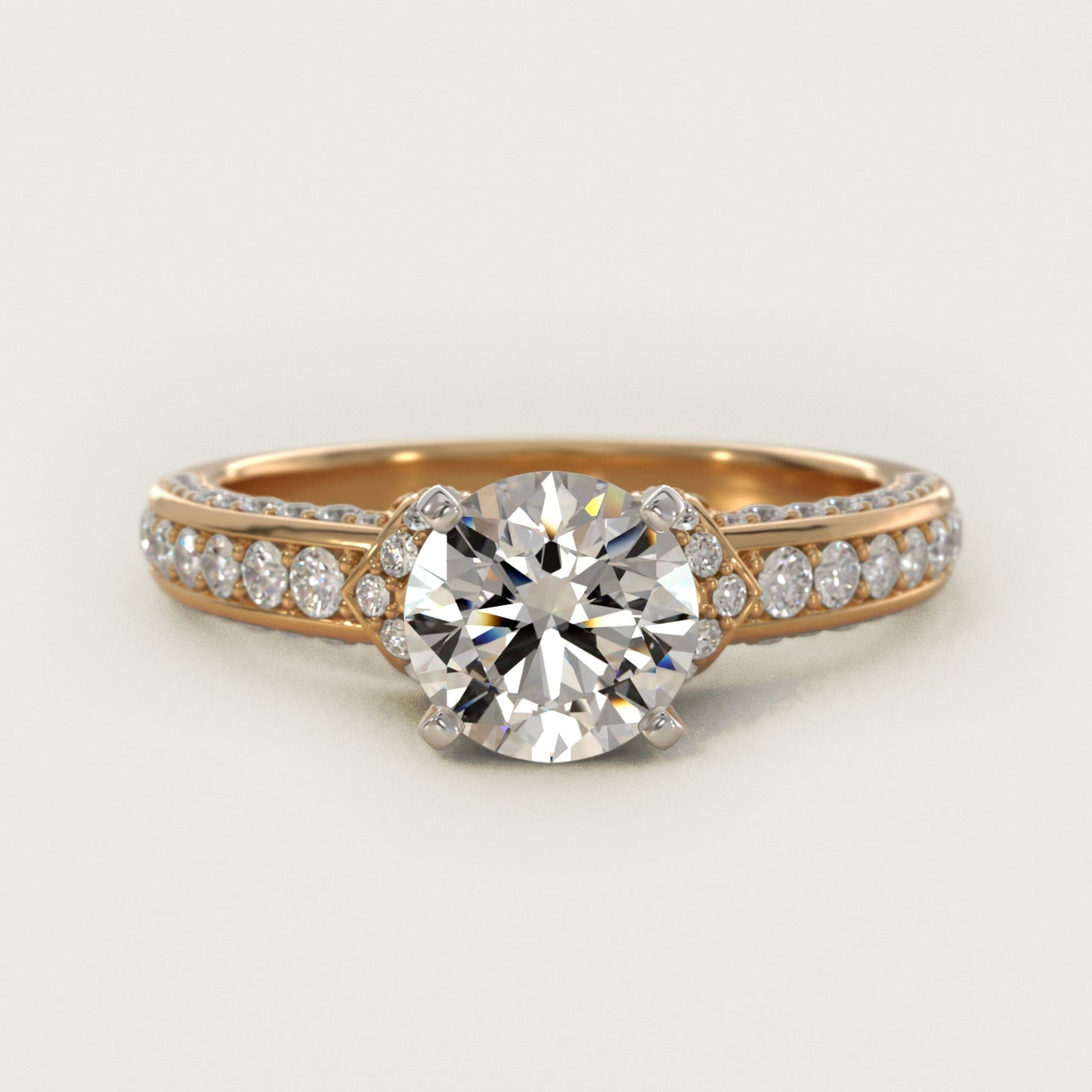 Blue Nile Studio Imperial MicropavŽ Diamond Engagement Ring in 14K Yellow Gold (3/8 ct. tw.) - Round Center