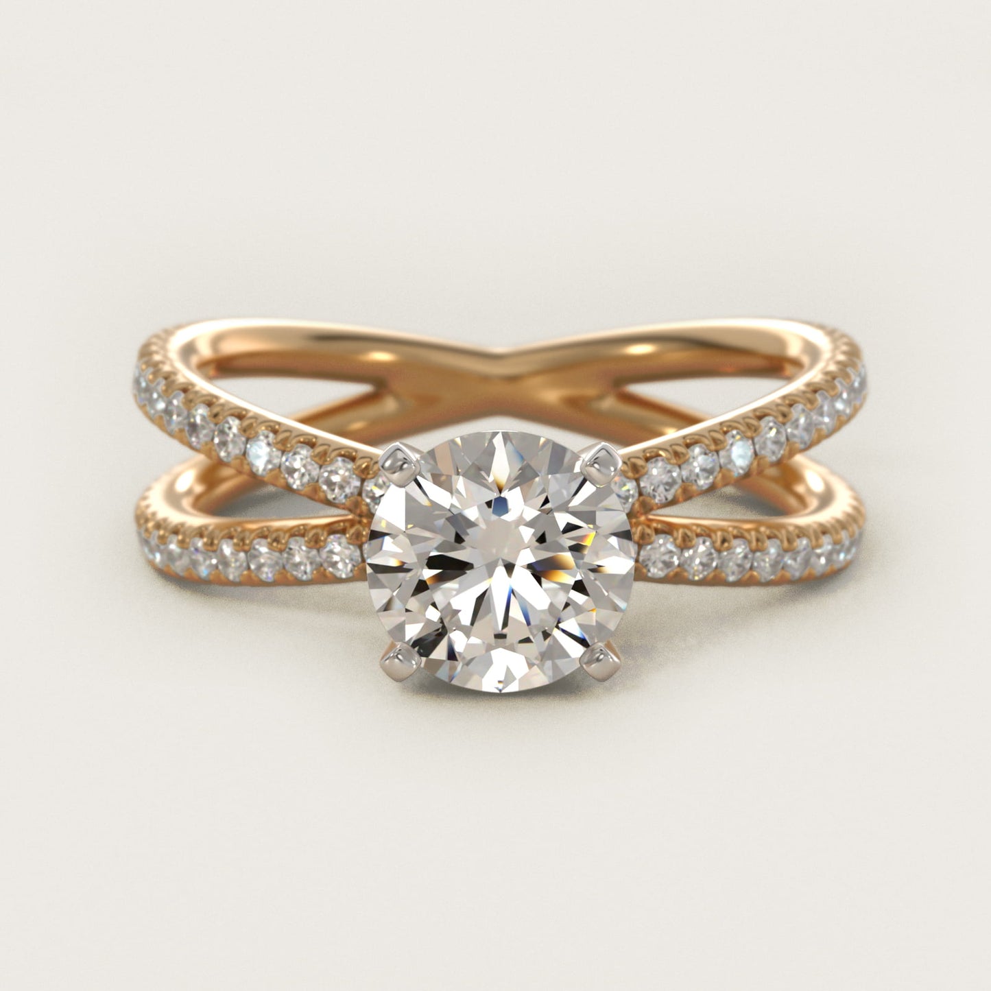 Blue Nile Studio Empress Diamond Engagement Ring in 18k Yellow Gold (1/3 ct. tw.) - Round Center