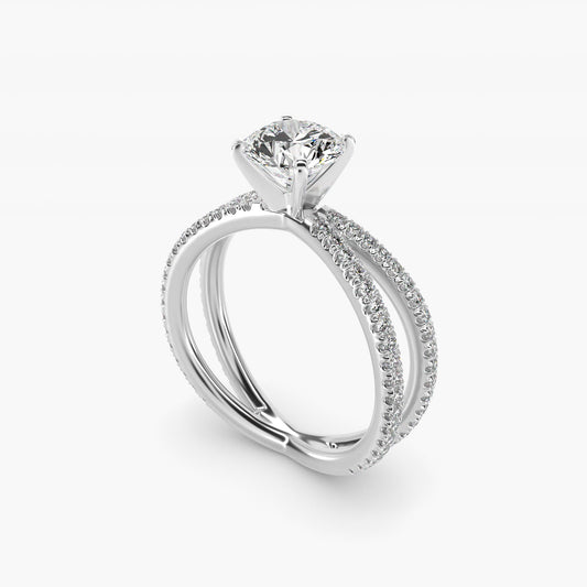 Blue Nile Studio Empress Diamond Engagement Ring in Platinum (1/3 ct. tw.) - Round Center
