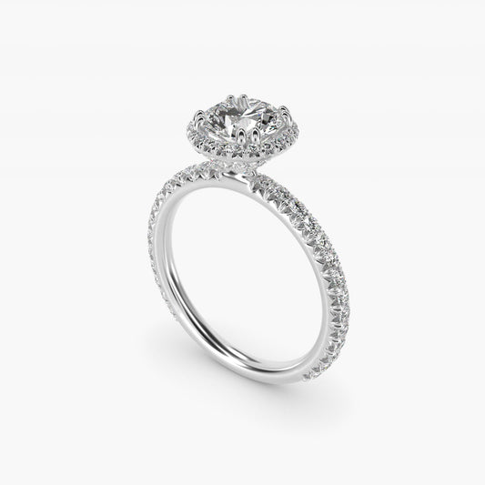 Blue Nile Studio Imperial Micropav? Diamond Engagement Ring in Platinum (3/8 ct. tw.) - Round Center