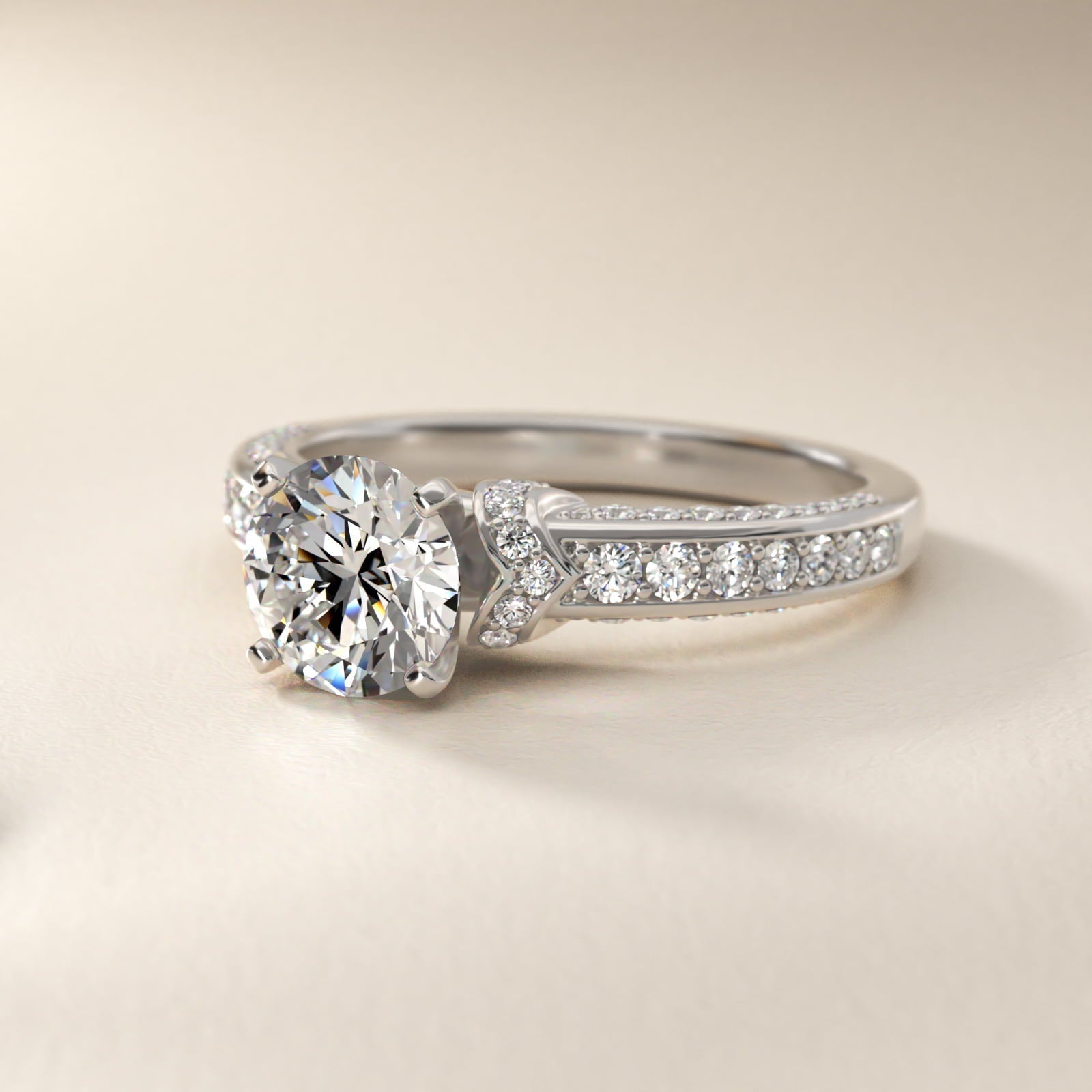 Blue Nile Studio Imperial Micropav? Diamond Engagement Ring in Platinum (3/8 ct. tw.) - Round Center