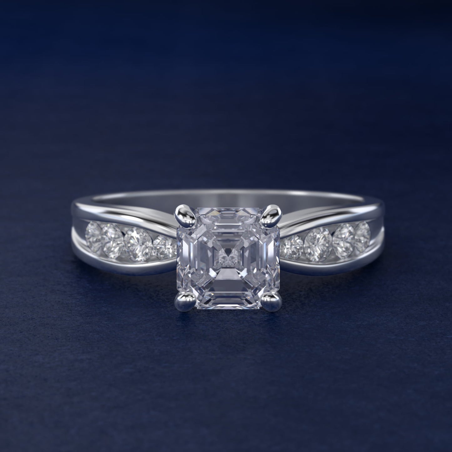 Bow-Tie Engagement Ring With Channel Set Round Diamonds In Platinum By James Allen - Asscher Center