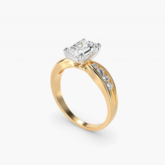 Bow-Tie Engagement Ring With Channel Set Round Diamonds In 14K Yellow Gold By James Allen - Emerald Center