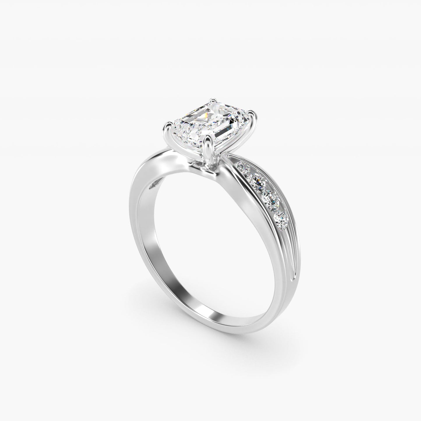 Bow-Tie Engagement Ring With Channel Set Round Diamonds In Platinum By James Allen - Emerald Center