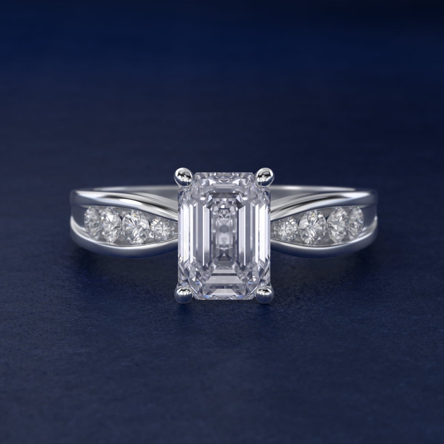 Bow-Tie Engagement Ring With Channel Set Round Diamonds In Platinum By James Allen - Emerald Center