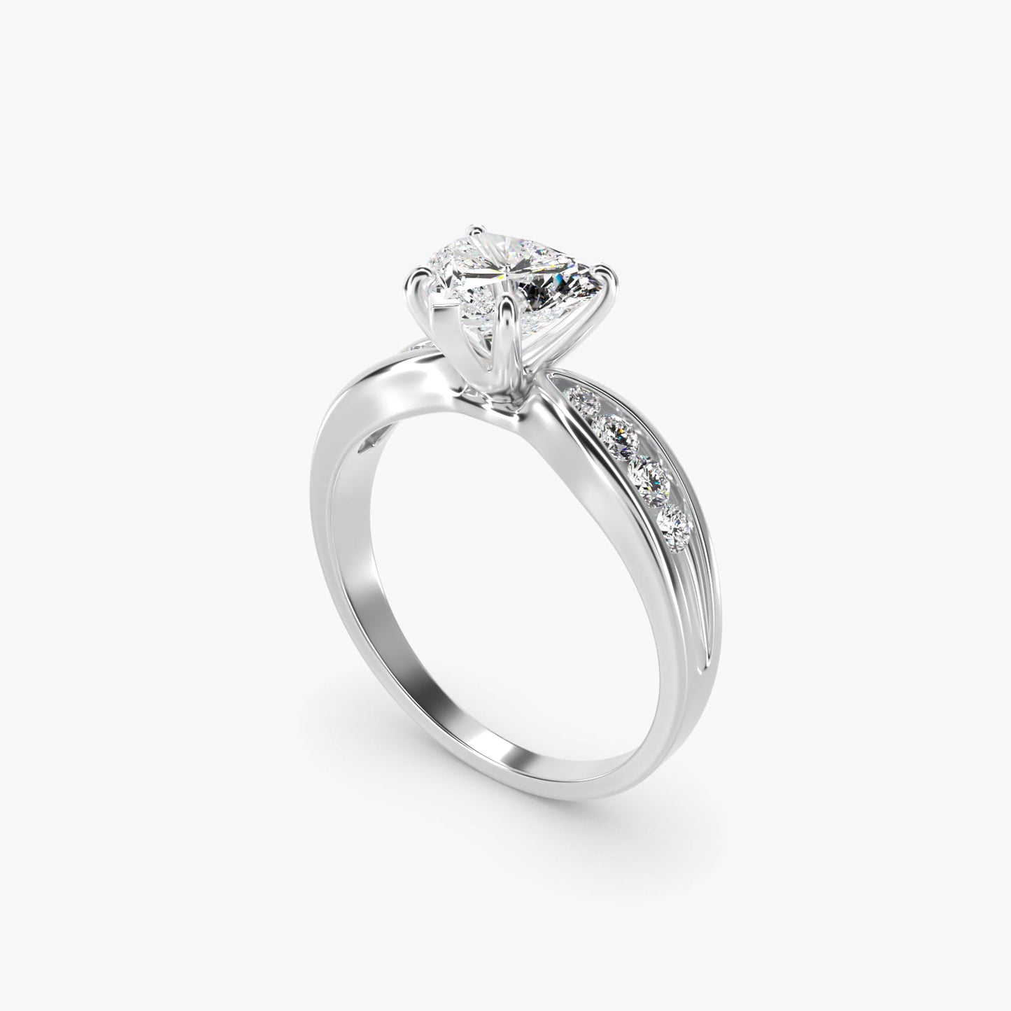 Bow-Tie Engagement Ring With Channel Set Round Diamonds In Platinum By James Allen - Heart Center