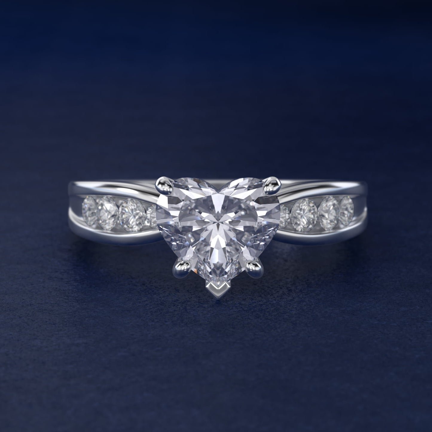 Bow-Tie Engagement Ring With Channel Set Round Diamonds In Platinum By James Allen - Heart Center