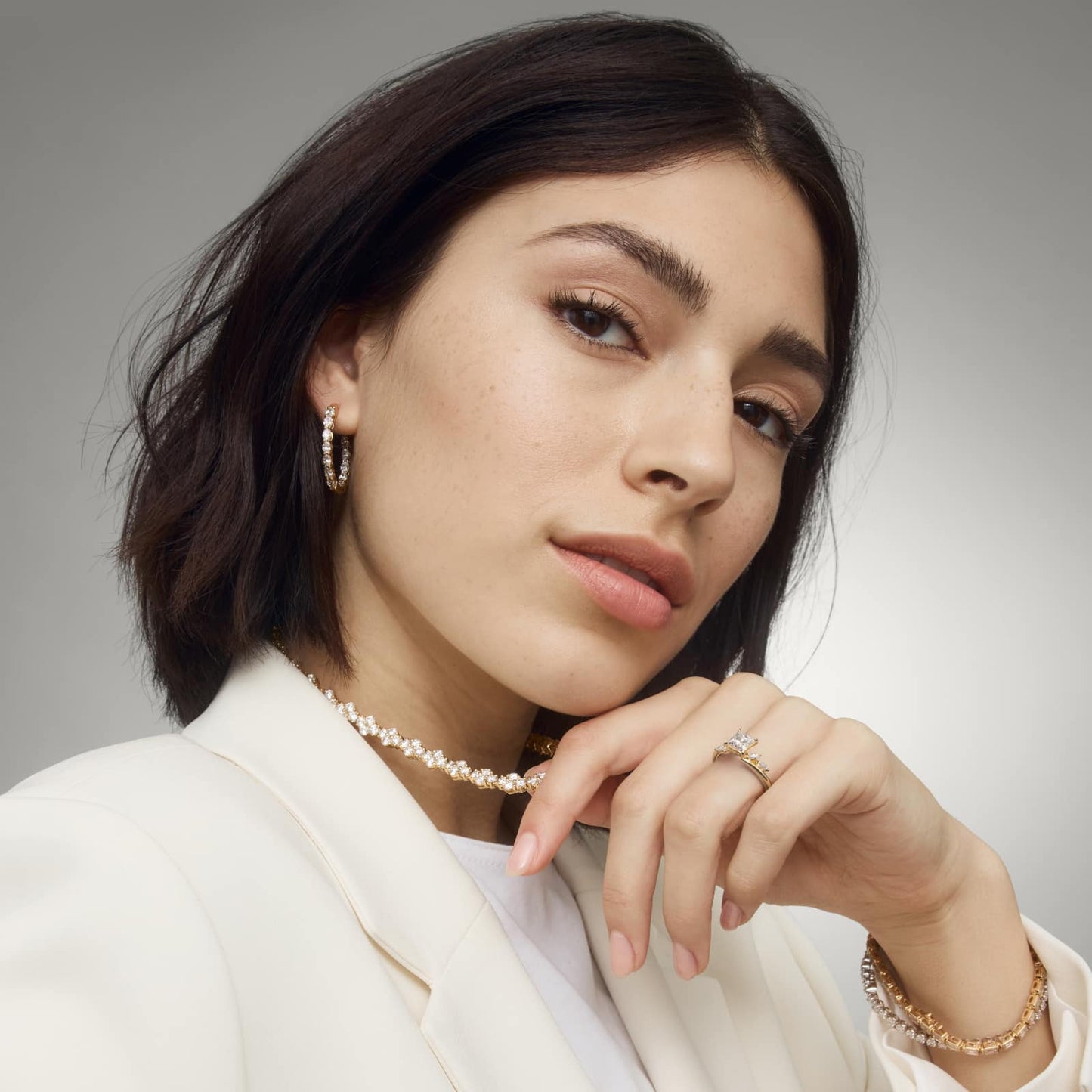 Bypass Marquise Array Side Stone Diamond Engagement Ring In 14K Yellow Gold By James Allen - Princess Center