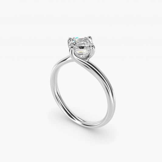 Bypass Solitaire Engagement Ring in 14k White Gold By Zac Zac Posen - Asscher Center